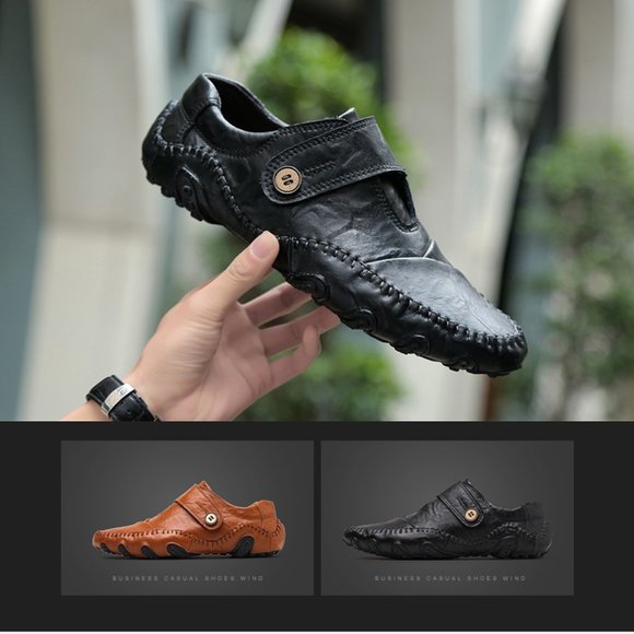 New leather large size men\'s casual shoes outdoor